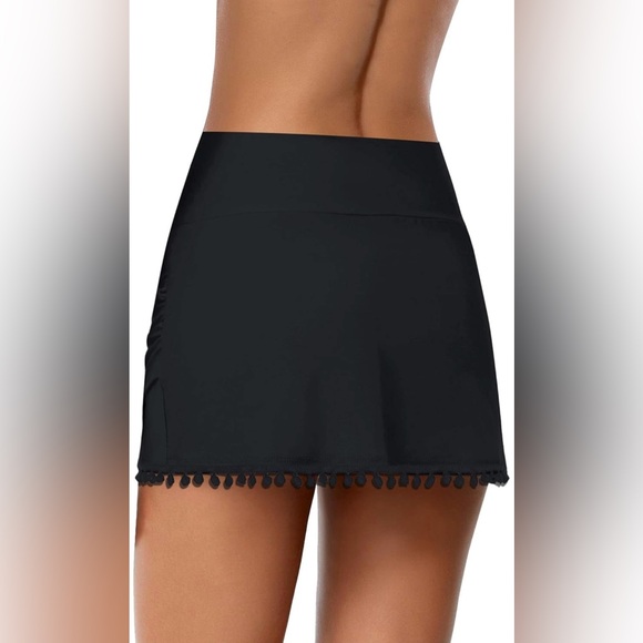 GRAPENT Women's High Waisted Bikini Bottoms Ruched Swimsuit Tulip Hem Swim Skirt - Picture 3 of 6